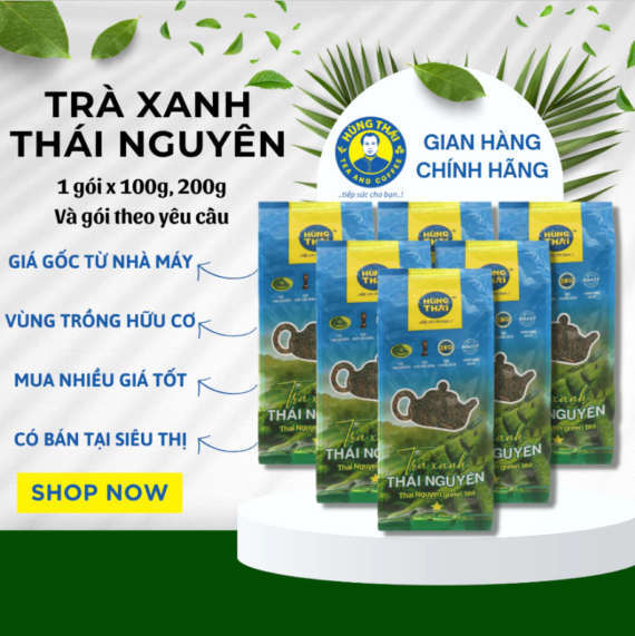 Trà Xanh Thái Nguyên Hùng Thái 100% Chè Búp Sao Khô Tốt Cho Sức Khỏe Ngăn Ngừa Ung Thư