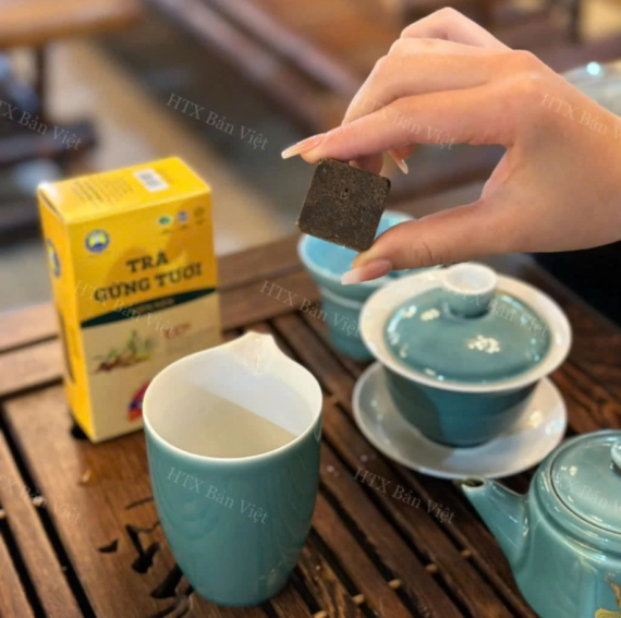 Trà Gừng Tươi Viên Nén Hùng Thái Tiện Lợi 1 Viên 50g Chữa Trị Cảm Cúm, Sổ Mũi, Viêm Xoang