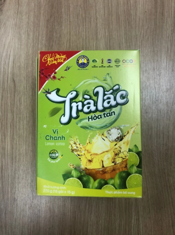 Trà Lắc Hòa Tan Vị Chanh Thức Uống Giải Khát Thanh Nhiệt Đậm Vị Tươi Mát Gói 15g Hộp 18 Và 36 Gói