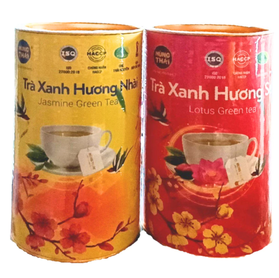 Trà Xanh Hương Sen Hương Nhài Dạng Lon Hùng Thái Thích Hợp Làm Quà Tặng Tết Sang Trọng Chất Lượng